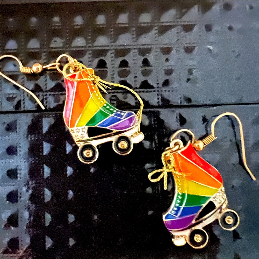 Rainbow Skate Earrings